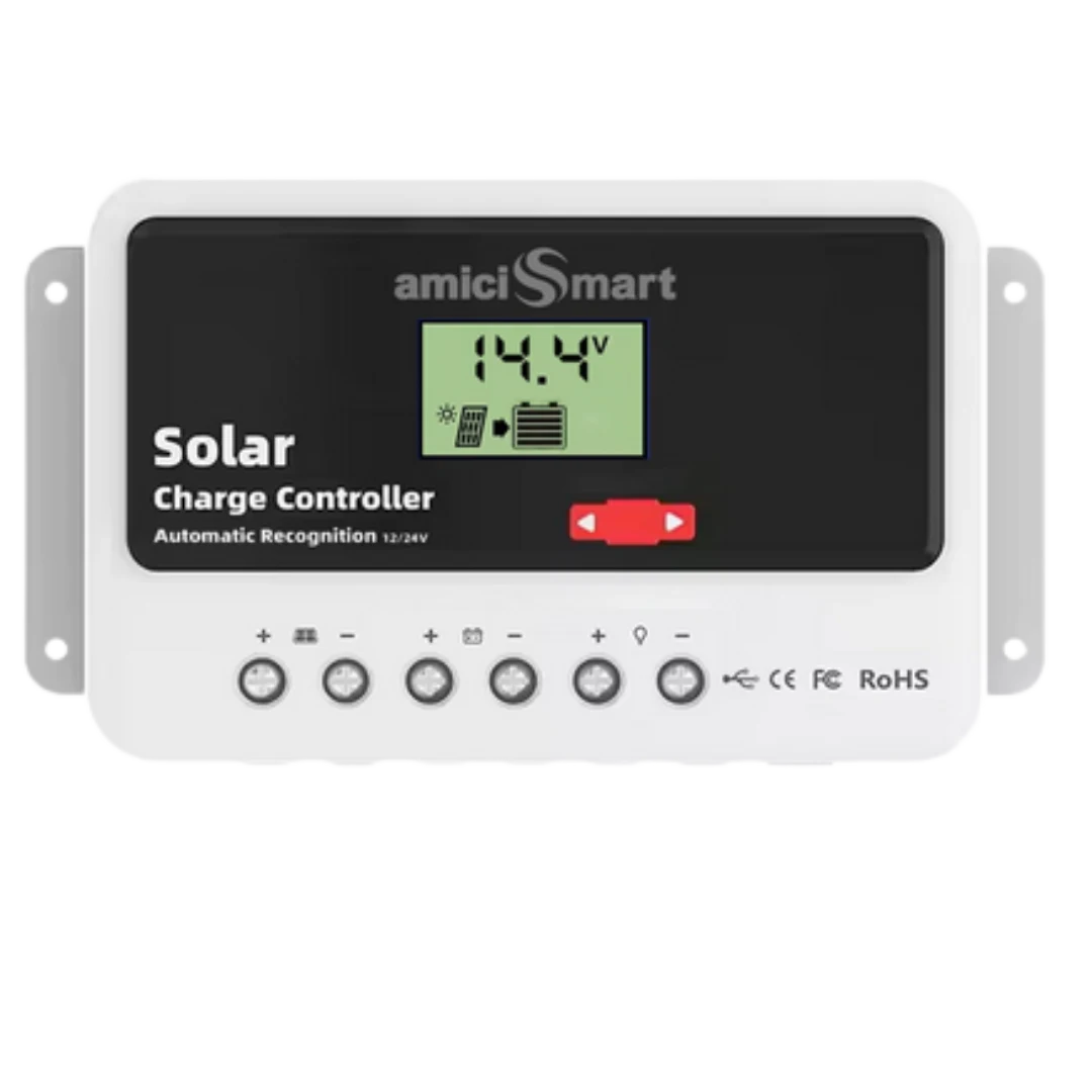 AmiciSmart Solar Charge Controller 30A Latest White