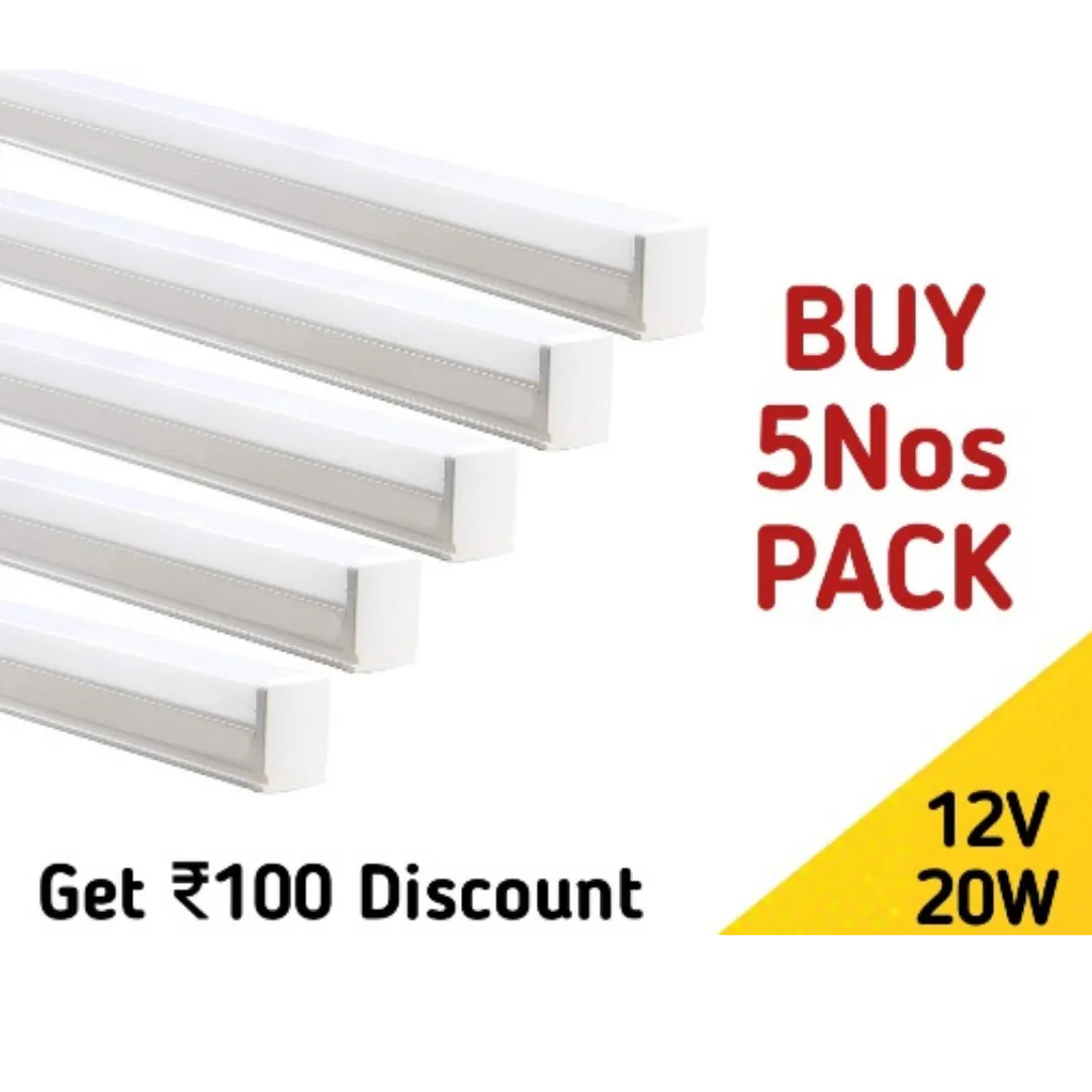 SB 12V DC 20W Tube light 4F 5nos Offer Pack